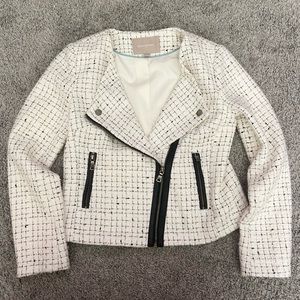 Banana Republic women’s petite size 0 tweed moto jacket